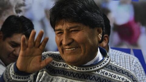 O ex-presidente boliviano, Evo Morales, em uma coletiva de imprensa em 11 de outubro, em La Paz. 