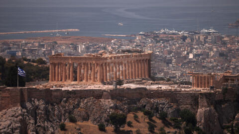 A view of the Parthenon temple as the Acropolis hill archaeological site is closed to visitors due to a heatwave hitting Athens, Greece, June 12, 2024.