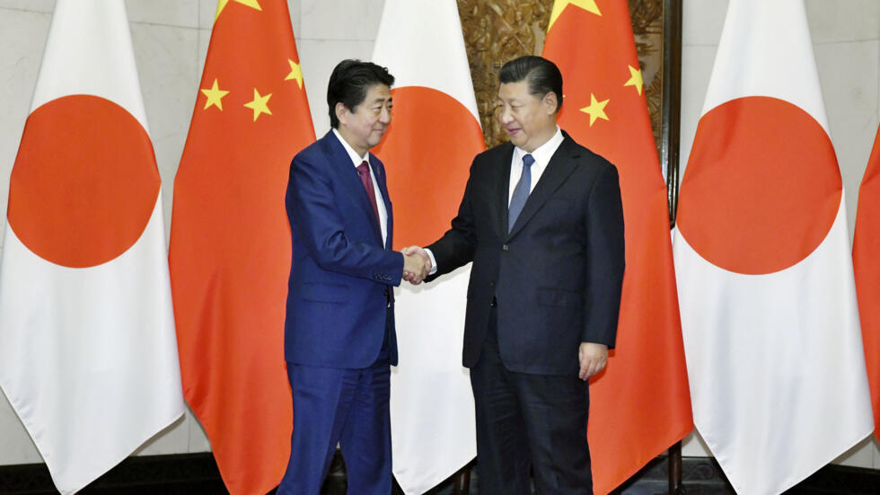 安倍晋三与习近平在北京 2018年10月26日