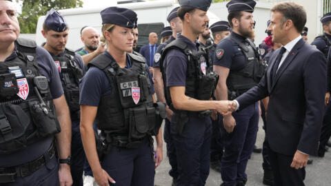 O presidente francês, Emmanuel Macron, visitou a Aldeia Olímpica em Saint-Denis, nas imediações de Paris, na manhã deste 22 de Julho de 2024.