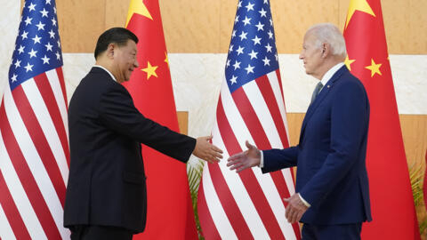 中国国家主席习近平与美国总统拜登资料图片