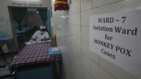 Dans l'aile dédiée au traitement des patients atteints de la variole du singe dans l'hôpital de Hyderabad, en Inde, le 20 juillet 2022.