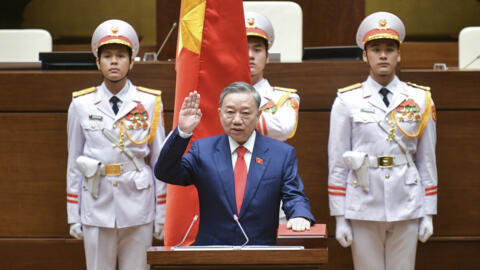 To Lam swears in as the Vietnamese president at the National Assembly in Hanoi, Vietnam, Wednesday, May 22, 2024.