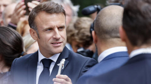 Presidente francês, Emmanuel Macron, a 7 de Julho de 2024 após ter votado em Le Touquet, norte da França.