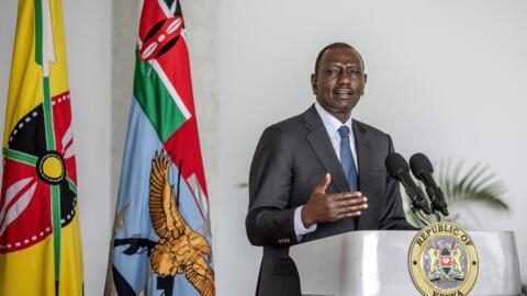 President of Kenya William Ruto gives an address to the nation in Nairobi, on 3 May, 2024. Ruto will meet with US President Joe Biden on Thursday.