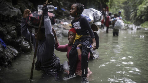 Migrantes haitianos cruzando la selva del Darién. Foto de ilustración.