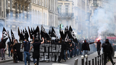 Members of far-right group "Comite du 9 Mai" (committee of May 9) gather to commemorate the 29th anniversary of the death of Sebastien Deyzieu of the "Oeuvre Francaise" ultranationist group, during a