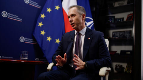 Polish Deputy Defence Minister Cezary Tomczyk speaks during an interview with Reuters in Warsaw, Poland, July 9, 2024.