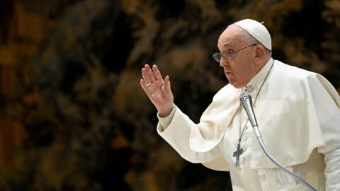 FILE PHOTO: Pope Francis holds a weekly general audience at the Vatican, January 17, 2024. Vatican Media/­Handout via REUTERS ATTENTION EDITORS - THIS IMAGE WAS PROVIDED BY A THIRD PARTY./File Photo