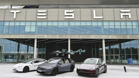 Une des usines Tesla, à Grünheide en Allemagne, le 12 avril 2024 (Image d'illustration).