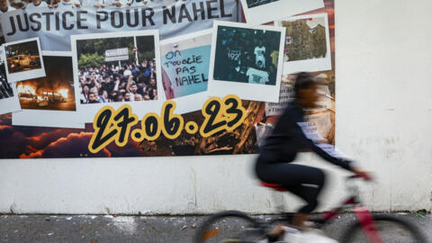 A wall in Nanterre decorated in tribute to Nahel Merzouk, the 17-year-old driver who was shot dead in the city by a police officer on 27 June 2023. 