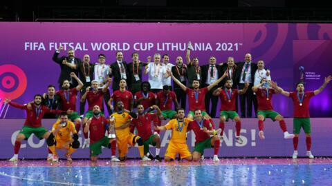 Selecção Portuguesa de futsal, campeã do mundo de Futsal, a 3 de Outubro de 2021.