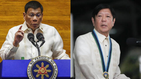 菲律宾前总统杜特尔特（左Rodrigo Duterte）和现任总统小马科斯（ Ferdinand Marcos Jr.）