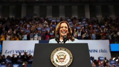 U.S. Vice President Kamala Harris speaks at a presidential election campaign event in Atlanta, Georgia, U.S. July 30, 2024. REUTERS/Dustin Chambers