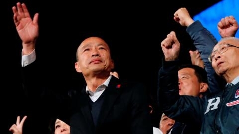 Han Kuo-yu, à Taipei le 9 janvier 2020. Homme politique sulfureux, abonné aux sorties misogynes, Han Kuo-yu inquiète aussi nombre de Taïwanais pour ses positions ambiguës face à Pékin.