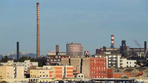l'aciérie ArcelorMittal située à Tarente (sud) à Tarente en Italie
le 8 novembre 2019