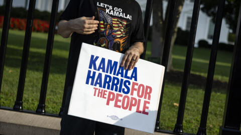 Partidarios de Kamala Harris frente a la Casa Blanca en Washington, el 21 de julio de 2024.