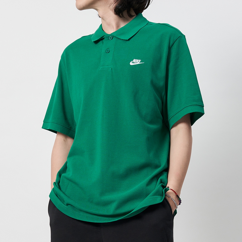 Nike As M Nk Club Ss Polo Pique 男款 綠色 Polo衫 運動 上衣 短袖 FN3895-365