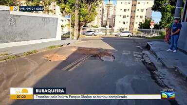 Buracos e falta de sinalização causam transtornos no Parque Shalom - O repórter Juvêncio Martins fala sobre o assunto na manhã desta quarta-feira (10) no Bom Dia Mirante.