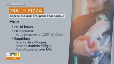 Doação de sangue vai ter pizza como lanche especial em Goiânia - Ação acontece nesta quarta-feira (10) no Hemocentro.