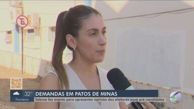 Sebrae faz evento para apresentar opinião dos eleitores para pré-candidatos em Patos de Mi - Todos os pré-candidatos receberão a "Agenda de ações estratégias - Patos 2030".