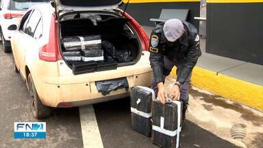 Fiscalização da Polícia Rodoviária apreende 200kg de maconha na SP-501 - Veículo chamou atenção devido à suspensão baixa.
