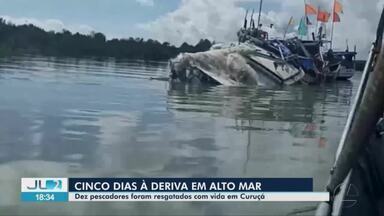 Dez pescadores são resgatados em alto mar após naufrágio em Bragança - .Dez pescadores são resgatados em alto mar após naufrágio em Bragança