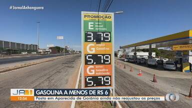 Flashlink mostra preço dos combustíveis, em Aparecida - Posto em Aparecida de Goiânia ainda não reajustou os preços.