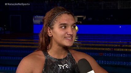 Mafê Costa celebra vaga na final dos 200m livre e índice olímpico | Mundial de Esportes Aquáticos