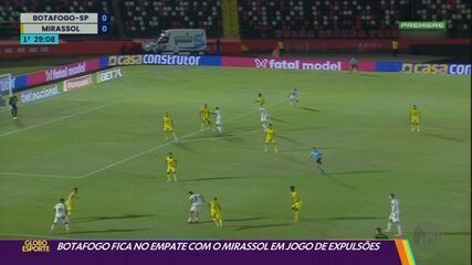 Botafogo-SP empata com Mirassol em jogo de três expulsões