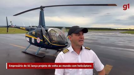 Empresário de SC lança projeto de volta ao mundo com helicóptero