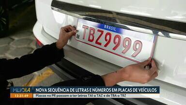 Nova sequência de letras e números começa a ser usada em placas de veículos - Placas no PR passam a ter letras TAI a TAZ e de TBA a TBZ