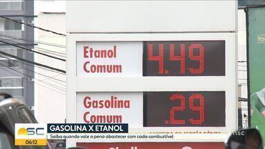Preço da gasolina foi reajustado em R$ 0,20 para as distribuidoras - Saiba quando vale a pena abastecer com etanol e gasolina comum
