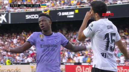 Valencia x Real Madrid é interrompido após racismo contra Vinicius Junior