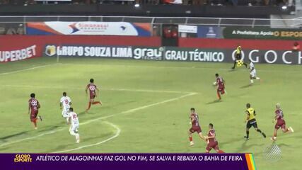 Atlético de Alagoinhas faz gol no fim, se salva e rebaixa o Bahia de Feira