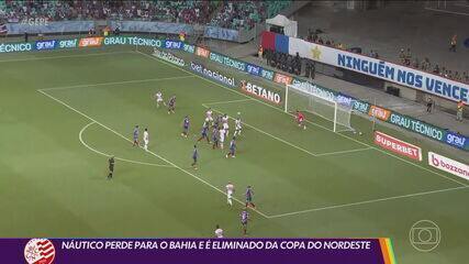 Náutico perde para o Bahia e está eliminado da Copa do Nordeste