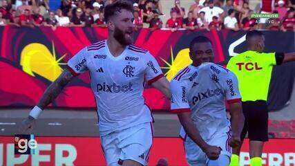 Aos 50 min do 1º tempo - gol de falta de Nicolas de la Cruz do Flamengo contra o Atlético-GO