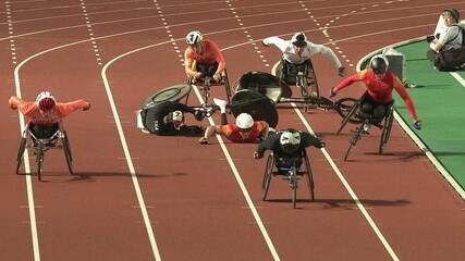 Atletas se chocam e causam acidente no Mundial de Atletismo Paralímpico