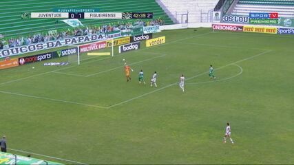 Gol do Juventude! Bambam aproveita falha do goleiro e empata aos 42' do 2T