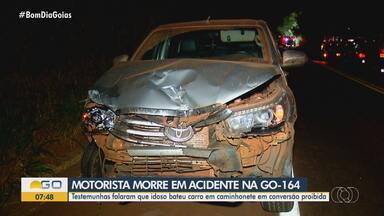 Idoso morre em acidente na BR-060, em Santa Helena de Goiás - Motorista bateu o carro contra uma caminhonete.