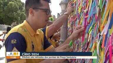 'Fitas do Círio' são retiradas da Basílica Santuário em cerimônia tradicional em Belém - 'Fitas do Círio' são retiradas da Basílica Santuário em cerimônia tradicional em Belém.