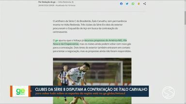 ge no RJ1: Três clubes da Série B disputam a contratação de Ítalo Carvalho - Chapecoense, América-MG e Vila Nova já tiveram propostas recusadas pelo centroavante; Multa para venda definitiva está estipulada em R$ 4 milhões.