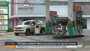 Petrobras aumenta preços da gasolina e do gás de cozinha - Reajuste é de 7,11% no valor do litro da gasolina e de 9,6% no gás.