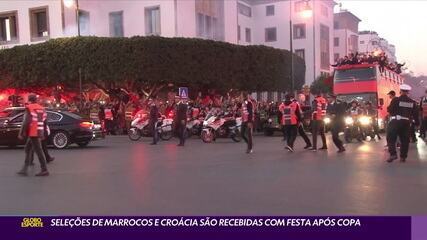 Seleções de Marrocos e Croácia são recebidas com festa após Copa