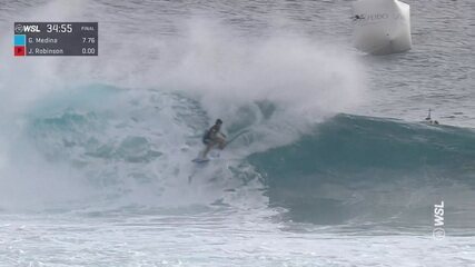 Gabriel Medina faz 8.17 em boa onda na final em Teahupoo