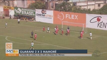 Guarani-MG 2 x 2 Mamoré; veja os gols