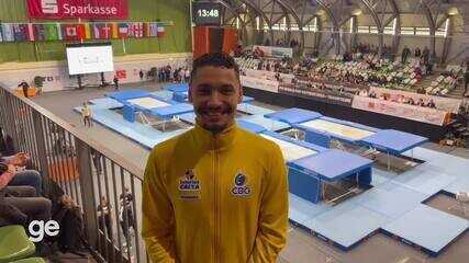 Rayan Dutra comemora vaga para as Olimpíadas no trampolim