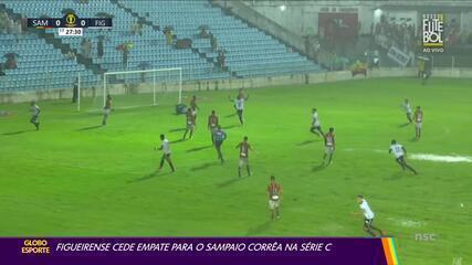 Figueirense leva gol no último minuto e sede o empate para o Sampaio Corrêa no Maranhão