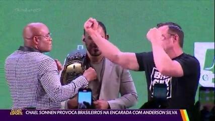 Chael Sonnen provoca brasileiros na encarada com Anderson Silva