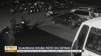 Quadrilha invadiu escritório do pátio do Detran, fez funcionários reféns e roubou carros